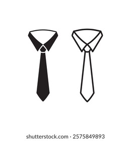 black and white tie symbol. simple tie and collar icon minimalist logo businesses professional services industry