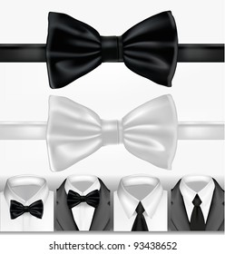 Black and white tie. Vector illustration