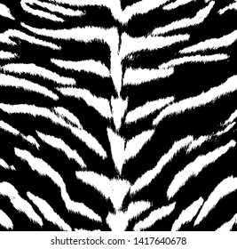 Black and white tiger animal print pattern vector
