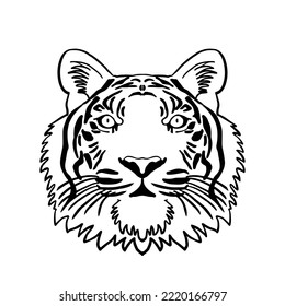 Black and white tiger head