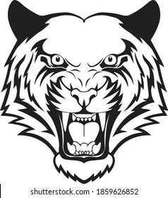 Black and White Tiger head logo