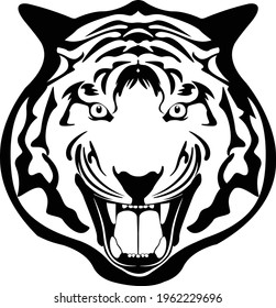 Black and White Tiger head logo