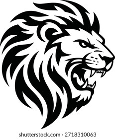 Cabeza de tigre blanco y negro con la boca abierta rugiendo