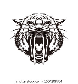 black and white tiger logo vector
