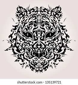 Black and white tiger mask vector illustration