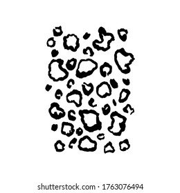 Black and White Tiger print pattern, safari animals skin of big cat. Leopard, jaguar vector texture isolated element. Safari animal print pattern, big cat