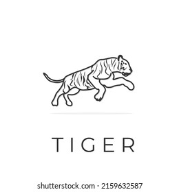 Black and white tiger vector illustration logo