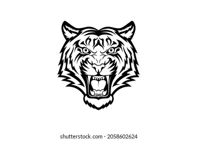 imagen vectorial de tigre blanco y negro