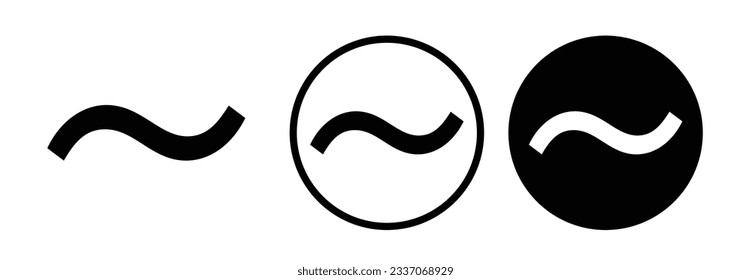 Black and white tilde vector symbol set.