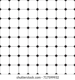 Black and white tile. Seamless geometric vector pattern
