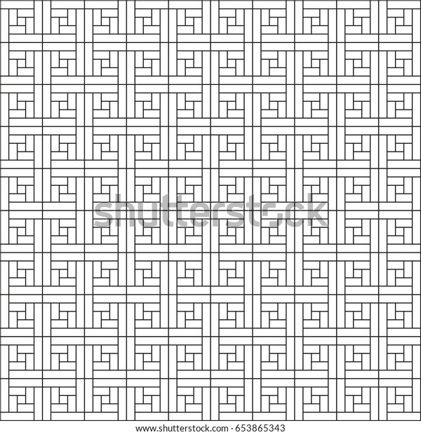 Black White Tile Seamless Geometric Vector Stock Vector (Royalty Free) 653865343