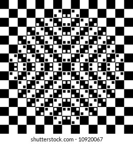 Black and white tiles with 3d effect