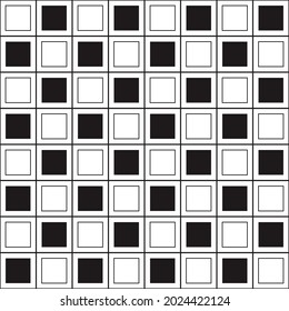 Black and white tiles mesh ornament. Vector checker tile like chessboard.