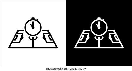 A black and white time icon