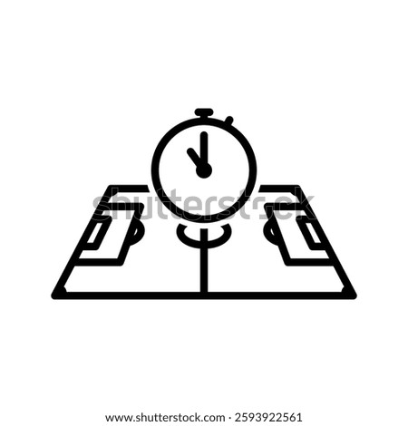 A black and white time icon