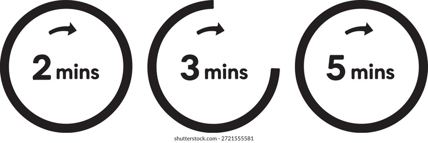 Temporizador blanco y negro con símbolos de reloj de minutos