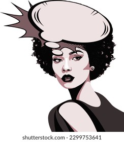 Black and white tinge vector pop art thinking