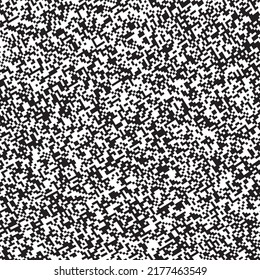 Black and white tiny squares creating grainy, raster like monotone pattern