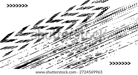 Black and white tire track background for rally, drift, motocross, off-road, and other motorsports. 
