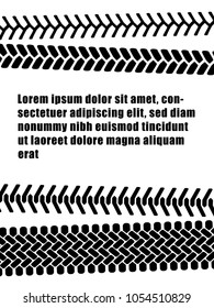 Black and white tire tread protector track ad banner template, vector