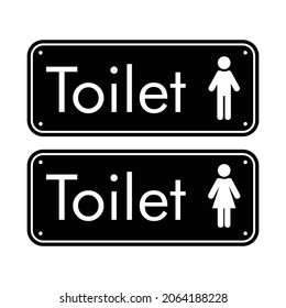 Black and white toilet signage  vector graphics