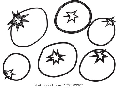 BLACK AND WHITE TOMATO COLORING PAGE