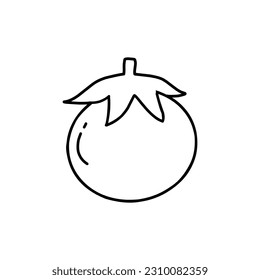 black and white tomato vector illustration image