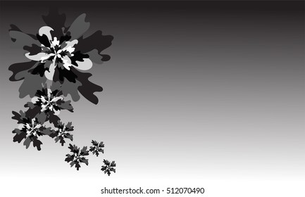 Black and white tone card template for sad situation,flower and space elegance style for add text and for printing on card paper fabric poster carpet and book cover, vector type in monochorme tone