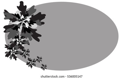 Black and white tone card template for sad situation,flower and space elegance style for add text and for printing on card paper fabric poster carpet and book cover, vector type in monochorme tone