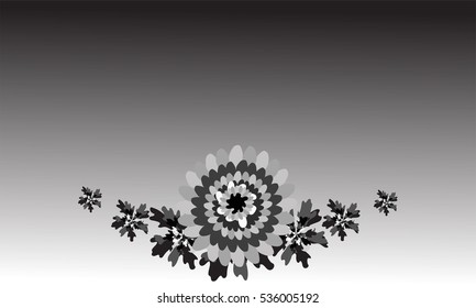 Black and white tone card template for sad situation,flower and space elegance style for add text and for printing on card paper fabric poster carpet and book cover, vector type in monochorme tone
