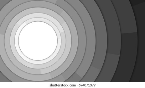 Black and White Tone Color Stacked Circles in Modern Style with Copy Space Abstract Background Vector Illustration