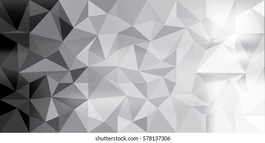 Black and white tone polygonal Background, Vector, Design Templates
