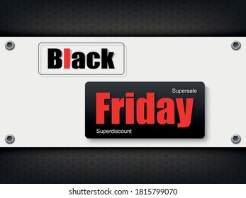 Black and white tone vector black Friday design for billboard and discount sale.