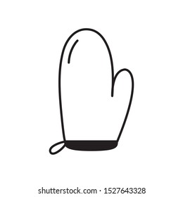 black and white tool bbq glove illustation