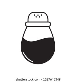 black and white tool bbq salt shaker illustation