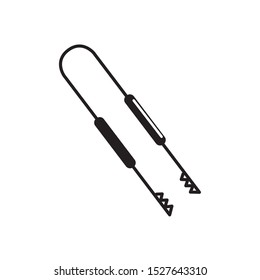 black and white tool bbq tweezers illustation