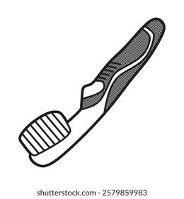 black and white toothbrush vector images with large handles