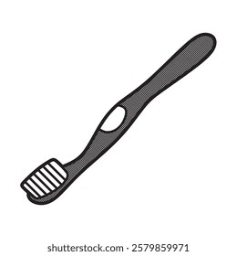 black and white toothbrush vector rubber handle