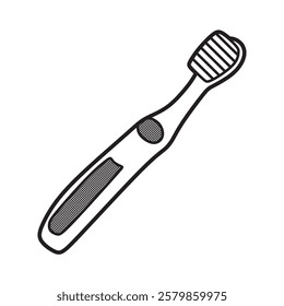 black and white toothbrush vector simple plastic handle