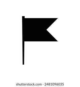 black and white Toothpick flag icon, simple vector design.