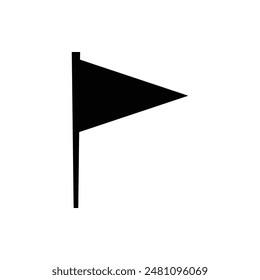 Schwarz-Weiß-Zahnstocher-Flaggensymbol, einfaches Vektorgrafik-Design.