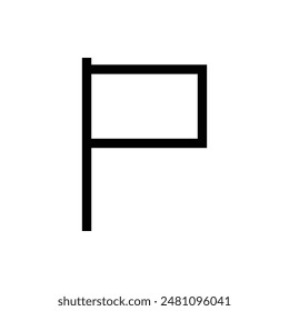 black and white Toothpick flag outline icon, simple vector design.