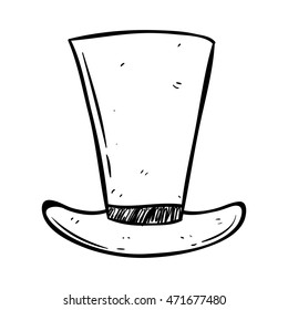 Black And White Top Hat Using Doodle Art