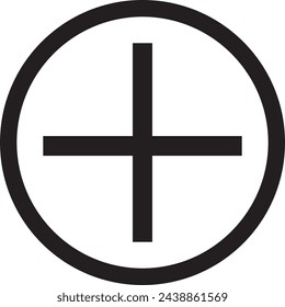 símbolo de icono de signo más en blanco y negro
