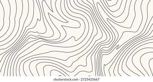 Fondo de mapa topográfico en blanco y negro. Líneas de mapa topográfico. Líneas topográficas de terreno monocromáticas con espacio para texto. Fondo de líneas de contorno de terreno de cartografía para Sitio web, presentaciones