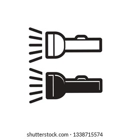 black and white torch vector icon isolated on white