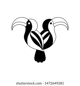 Black and white toucan logo template