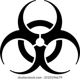 Black and white toxic icon symbol, a universal sign for toxic and hazardous materials