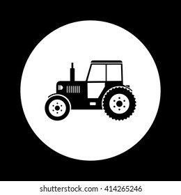 Black and white tractor icon 