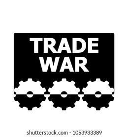 Black and white trade war text design logo